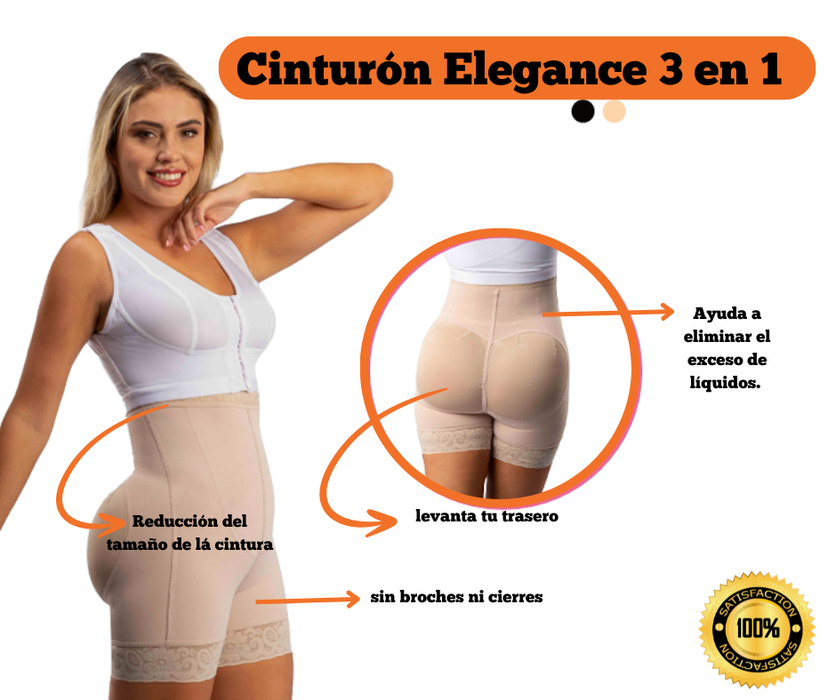 CINTA ELEGANCE 3 EN 1  - REDUCE MEDIDAS, LEVANTA TUS BOTONES, REALZA TU SILUETA